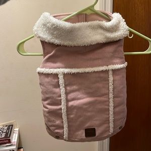 Pink corduroy dog coat